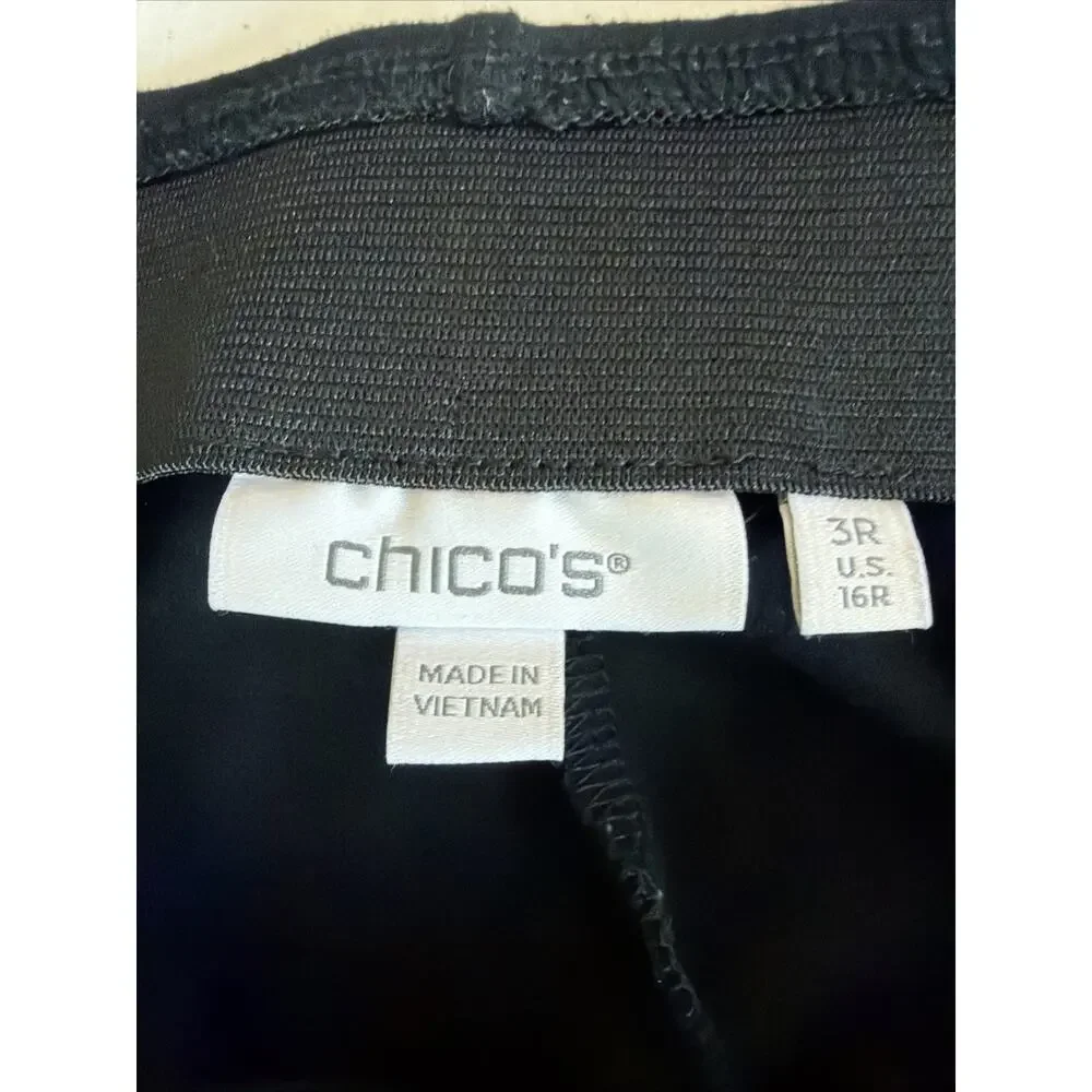Chico's 3R XL 16 wide leg pull on trousers pants rayon capsule classic bohemian - Picture 7 of 10